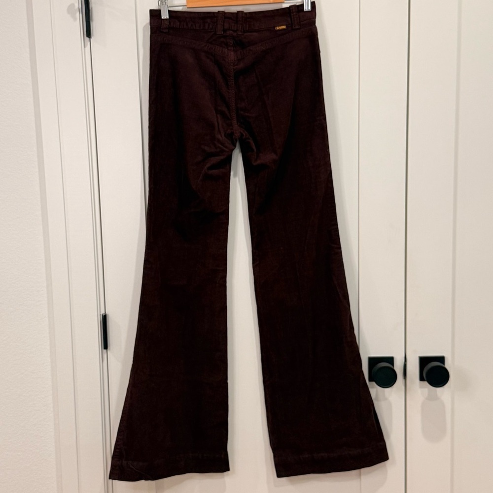 SOLD Vintage Dittos Corduroy Flare Pants Size 28 Brown Wide Leg Y2K Hippie - Picture 7 of 13